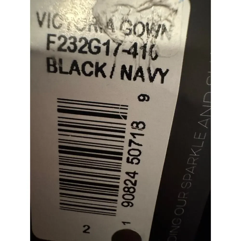 Sachin & Babi Victoria Gown: Navy & Black Sparkle Dress $1095.00 retail price - Picture 9 of 11